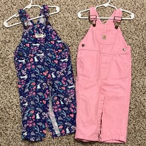 Toddler overalls 18 months purple print + pink